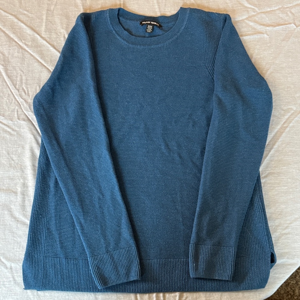Hilary Radley Women's Blue Crewneck Sweater